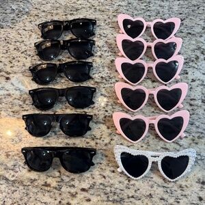 NWOT White Pearl/Pink/Black Bride/Groom/Wedding Party Sunglasses (12)